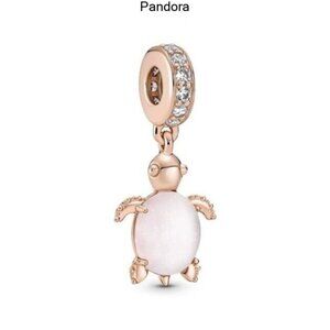 Pandora Murano Glass Pink Sea Turtle Dangle Charm